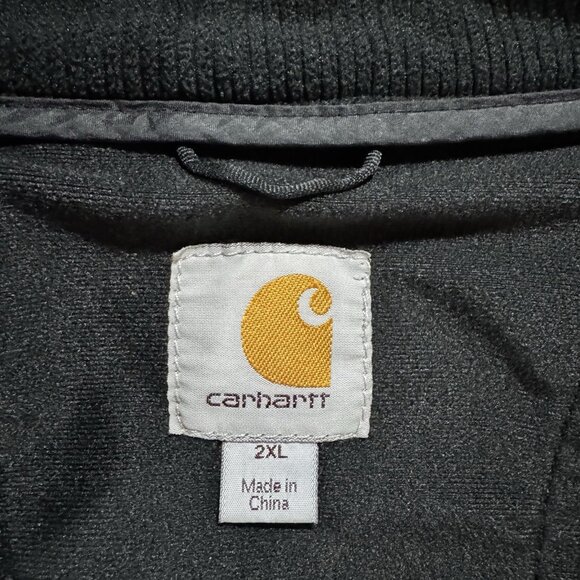 Carhartt Jacket Mens XXL Black Softshell Lined Water Wind Resistant Pockets J250 - Picture 5 of 10